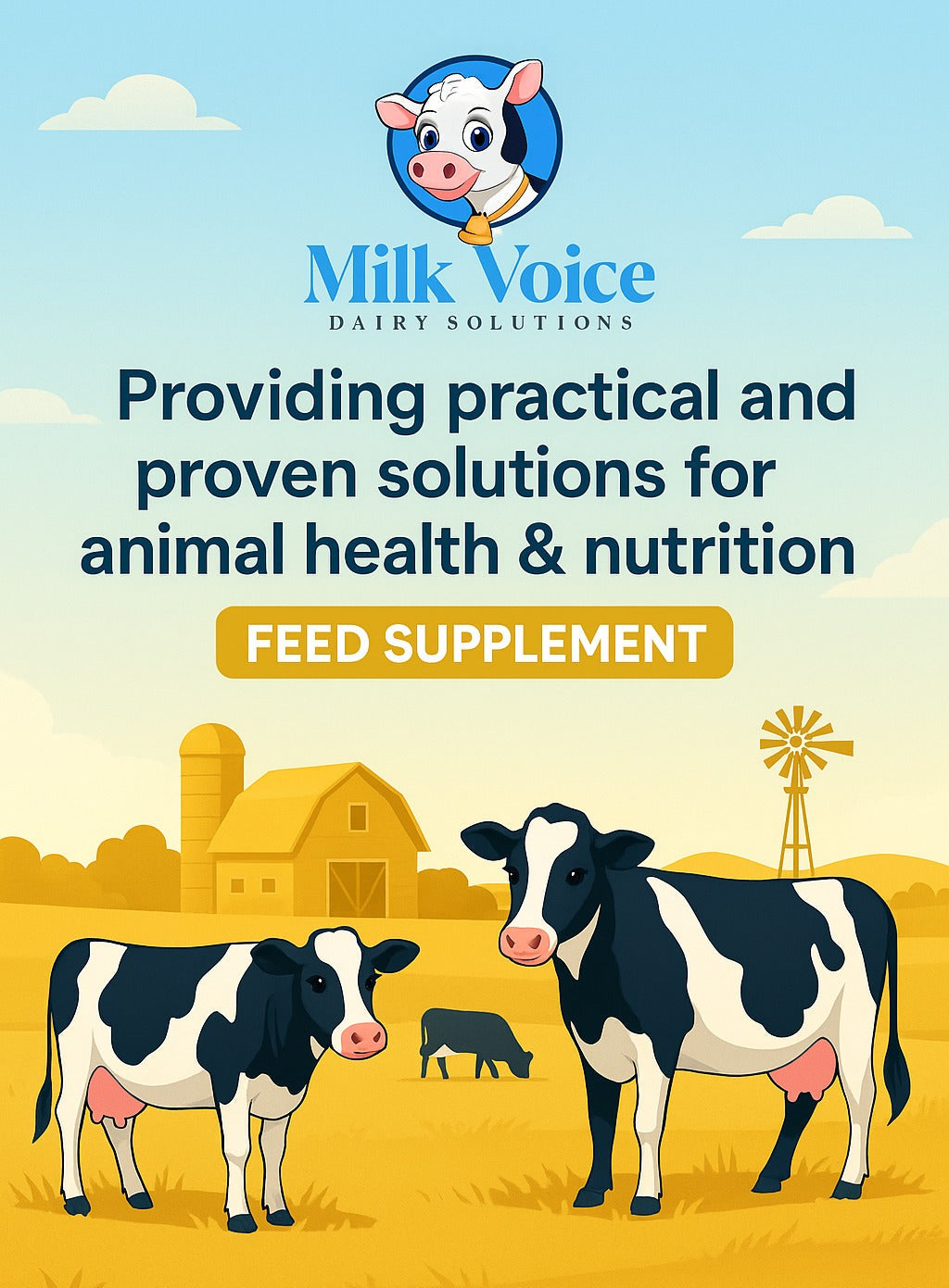 Milk Voice Dairy Solutions – Premium cattle feed supplements, mineral mixtures, and dairy nutrition products for healthier livestock and increased milk yield.