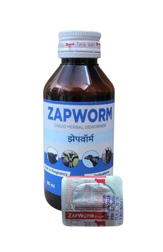 Zapworm – Liquid Herbal Dewormer for Cattle, Buffalo & Livestock (Natural Parasite Control, 90ml) - Milk Voice Dairy Solutions 