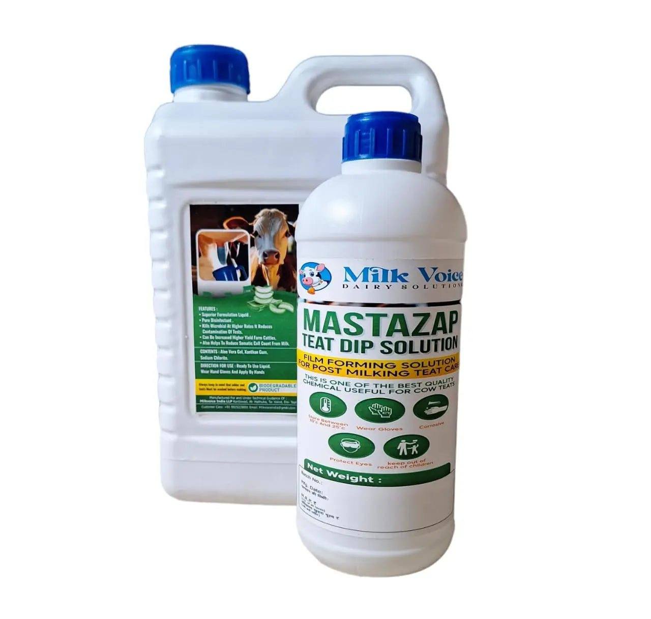Mastazap Teat Dip Solution by Milk Voice – Post Milking Film-Forming Teat Care for Cows to Prevent Mastitis and Ensure Udder Hygiene
