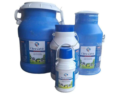 Ultra Calvit Super Liquid Calcium Supplement for Cattle by Milk Voice – Improves Milk Yield, Prevents Calcium Deficiency, and Supports Bone Health in Cows and Buffaloes